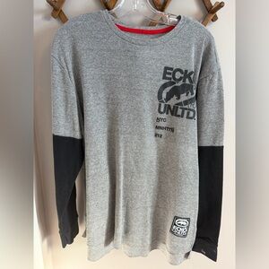Ecko Unltd. Thermal Waffle Knit Long Sleeve Rhino Graphic - XL